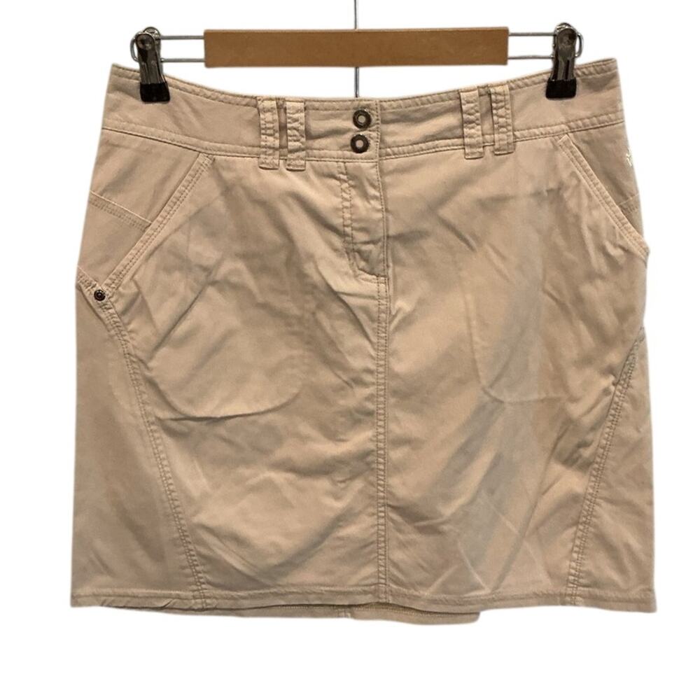 Jack Wolfskin Womens Khaki Cargo Skirt Outdoor Gorpcore Granola Hiking Camping M